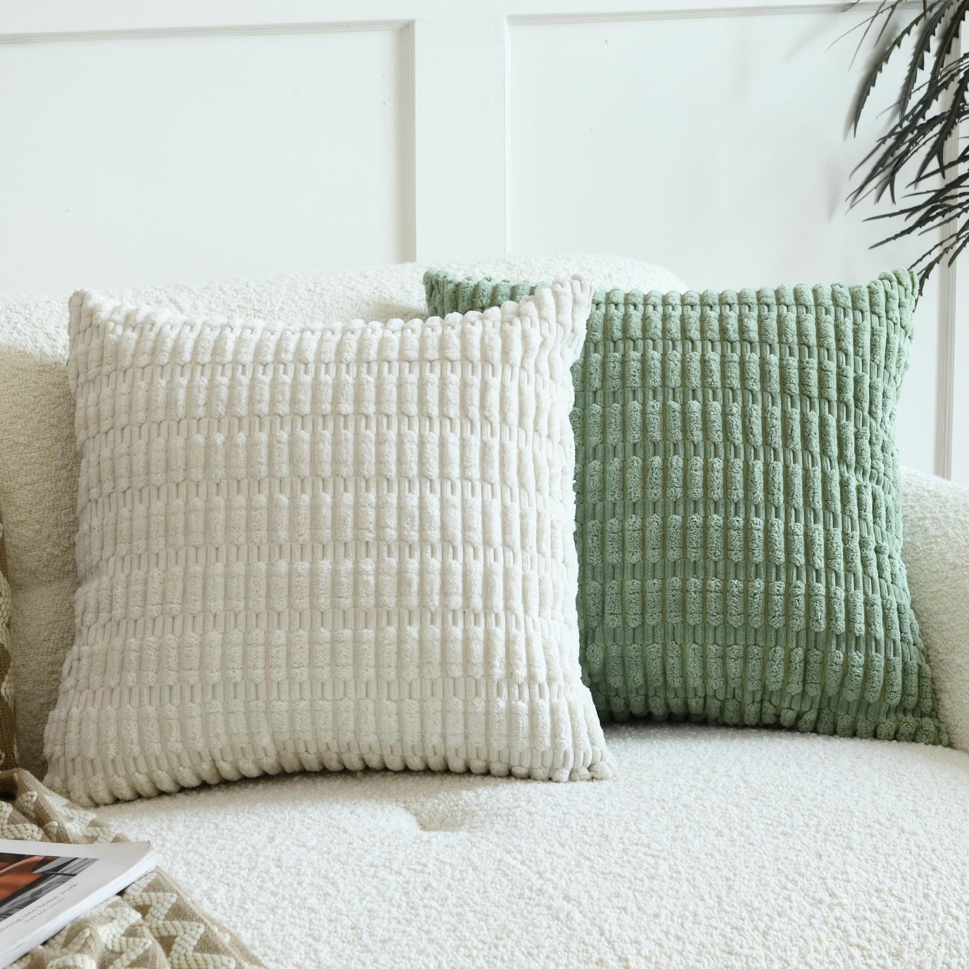 Corduroy Decorative Throw Pillow Covers Soft Boho Striped Pillow Covers Modern Farmhouse Christmas Home Decor For Sofa Living Room Couch Bed