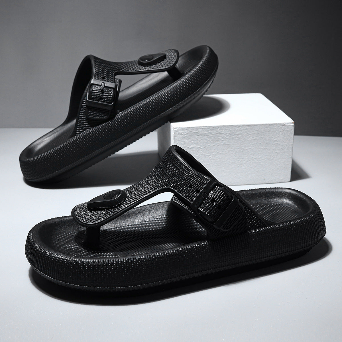 EVA Buckle Flip-flop Fashion Non-slip Slip-on Slippers Outdoor Dual-use Beach Shoes
