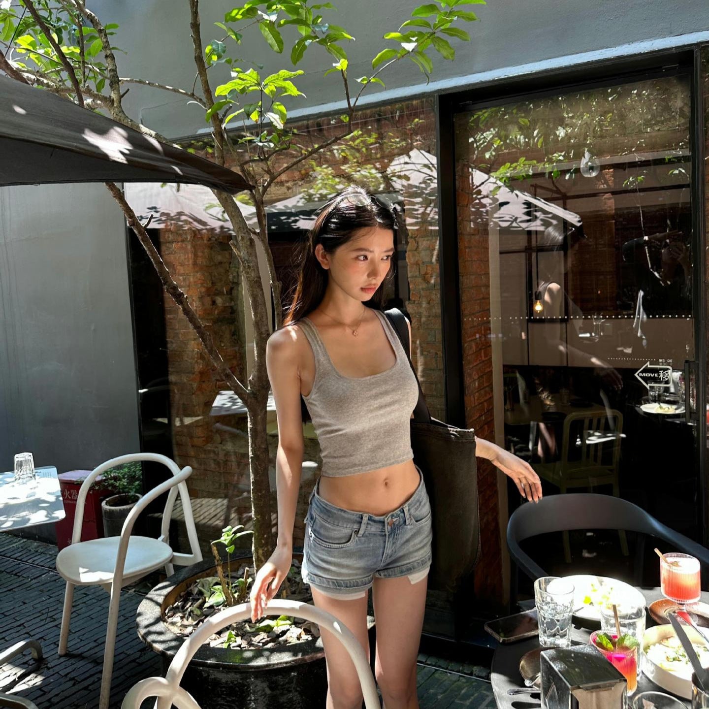 U-neck Sports Vest Summer Slim Fit Solid Color Inner Wear Base