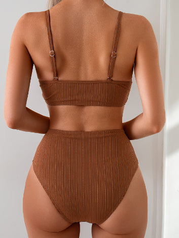 Printed Two-piece Push-up Bikini High Waist Swimsuit