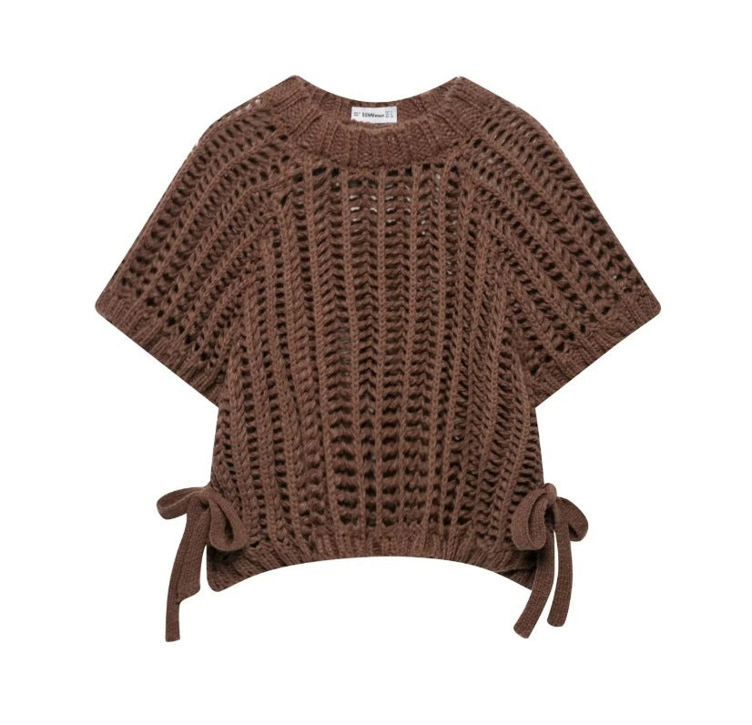 Women's Side Thick Needle Sweater With Trim