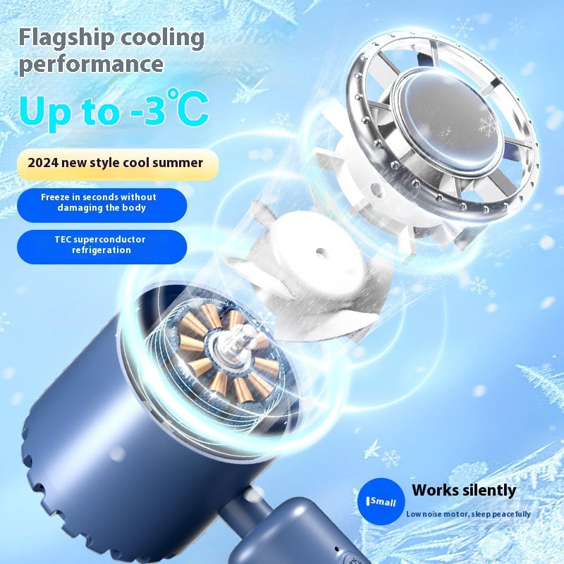 Portable Ice Compress Small Handheld Fan USB Rechargeable Cooling Fan