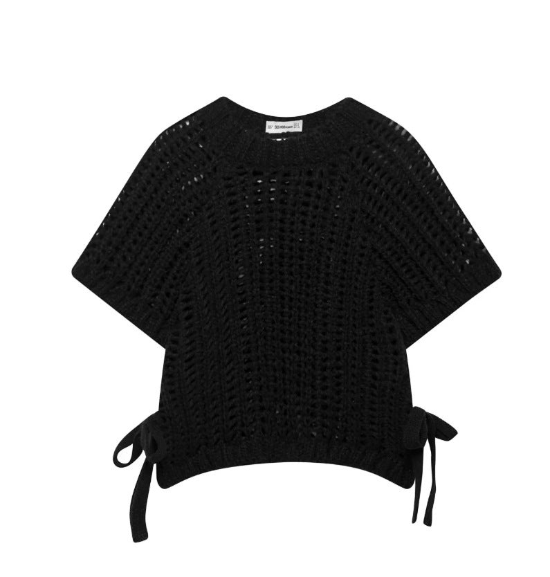 Women's Side Thick Needle Sweater With Trim