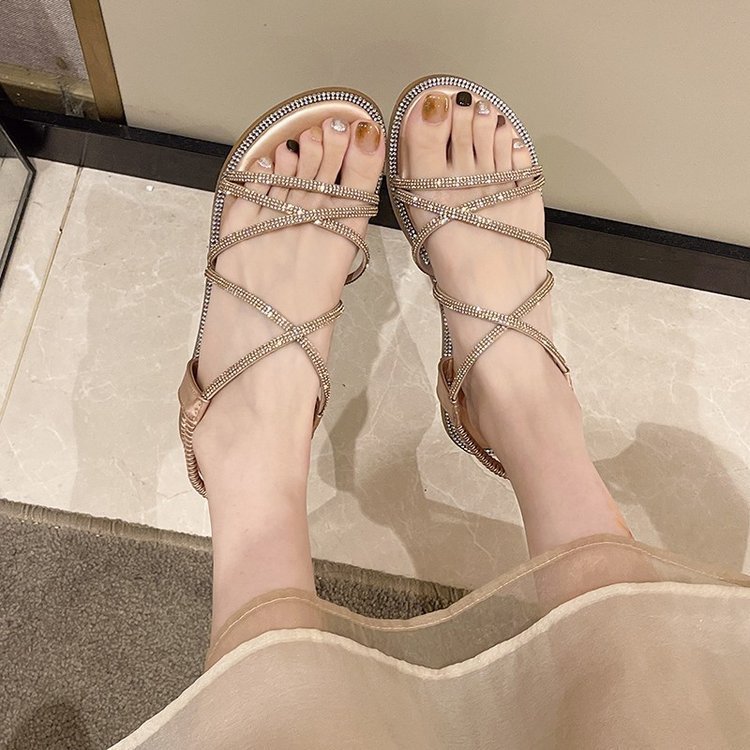 Spring And Summer Flat PU Rubber Open Toe Water Brick Sandals