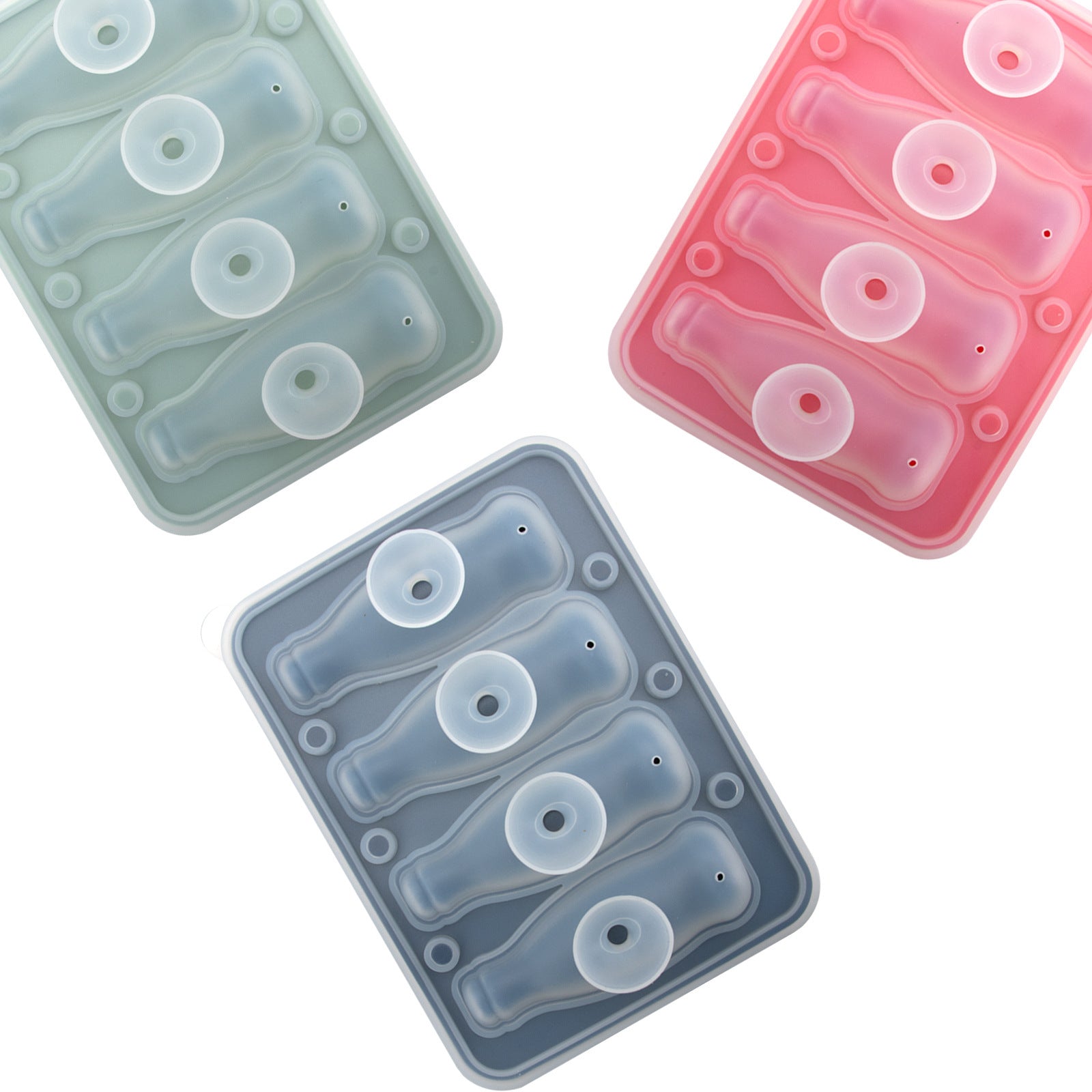 Coke Bottle Ice Tray Silicone With Cover Ice Mold